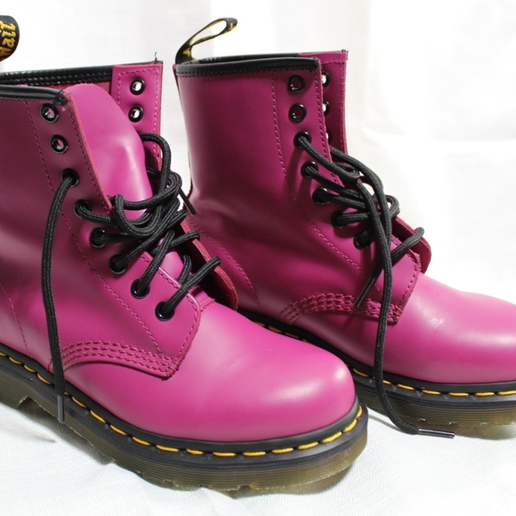 Dr. Martens Pink Lace Up Boots - Picture 2 of 10
